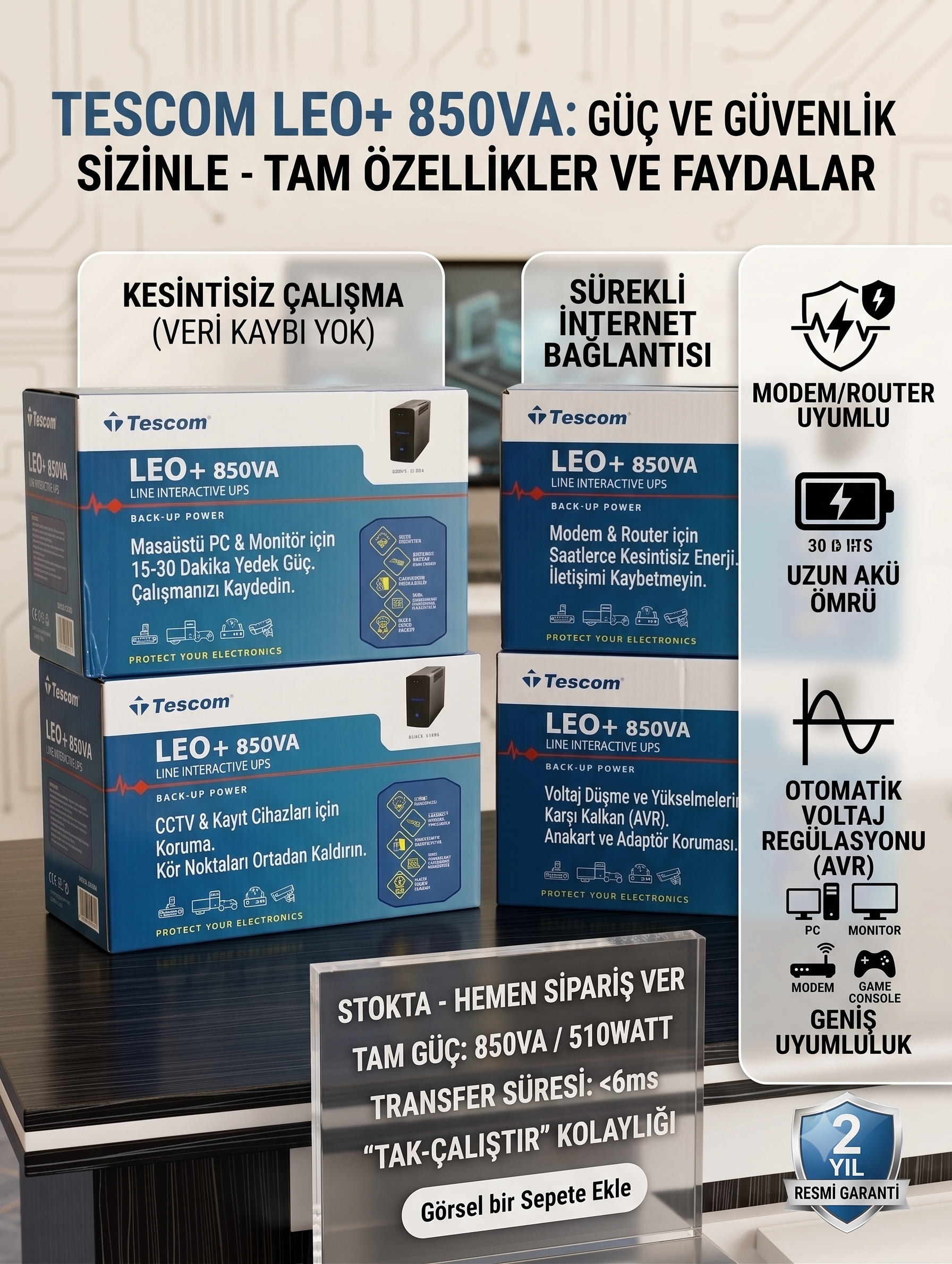 LEO+ 850VA Line Interactive UPS