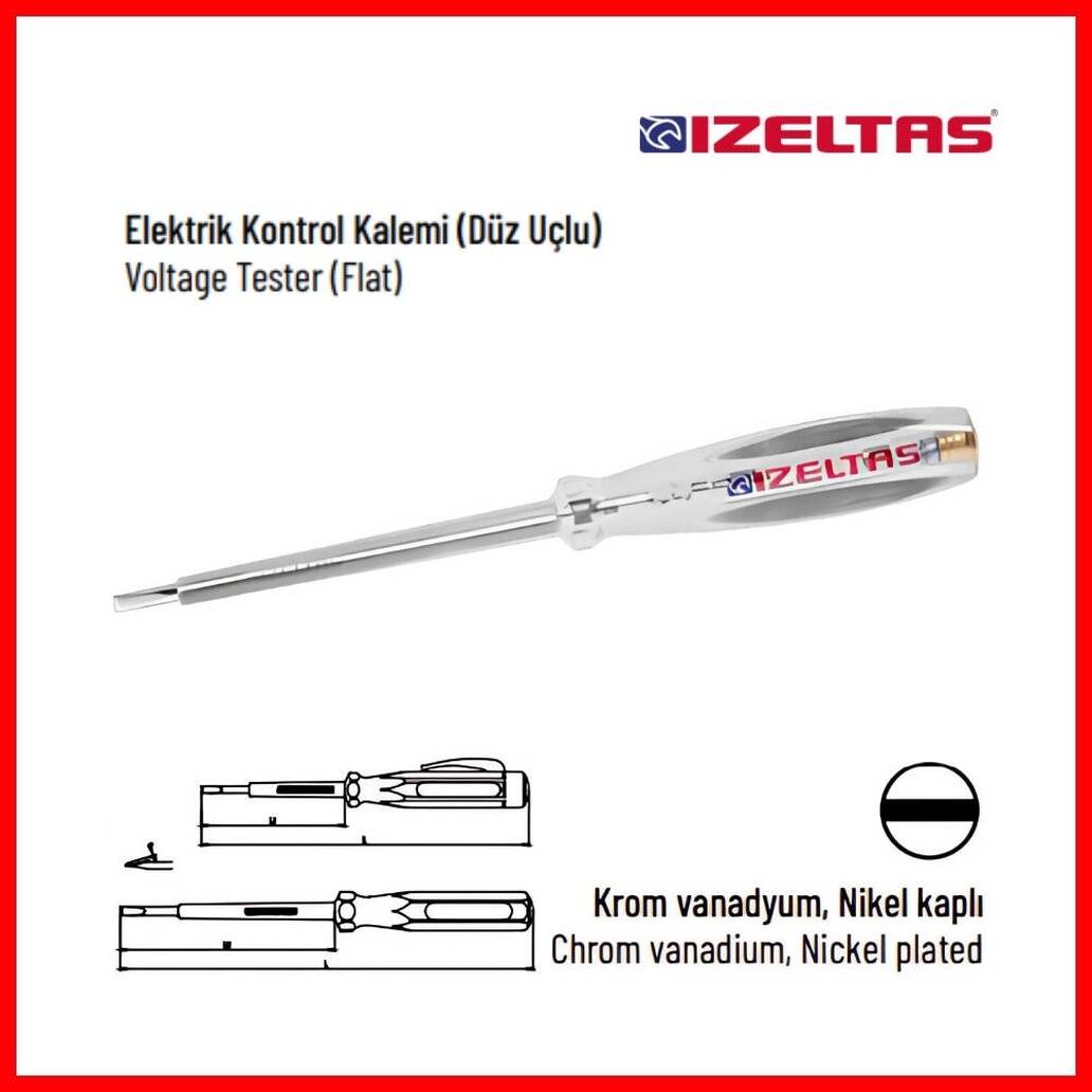 İzeltaş-135 mm Düz Uçlu Kontrol Kalemi