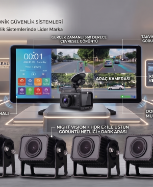 inox -X614 10inç AHD 4 Kameralı Dokunmatik Kayıtlı Araç Seti