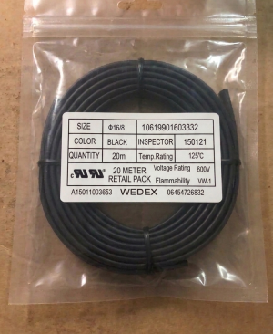 Wedex Siyah Isıyla Daralan Makaron Φ16/8 mm – 20 Metre