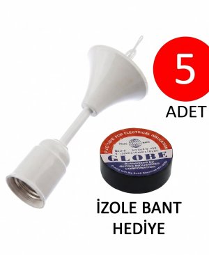 5 Adet Tam Set Tij Duy (E27) + 1 Adet Globe Elektrik Bandı Hediye