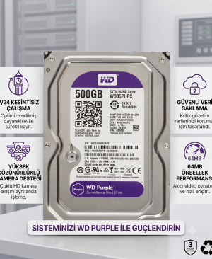 Western Digital WD Purple 500 GB 7/24 Gözetim ve Güvenlik Kamera Sabit Diski