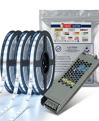 15 Metre Komple LED Şerit Seti – 6500K Soğuk Beyaz, Profesyonel Adaptör Dahil