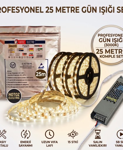 Horoz Electric Profesyonel 25 Metre Gün Işığı (3000K) Komple LED Seti